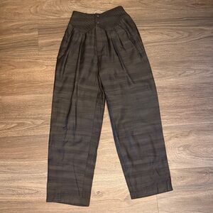 NWT Vintage Gene Ewing brown striped pleat front pant